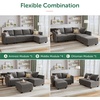 image:imageHONBAY Modular Sectional Sofa Velvet L Shaped Couch with Storage Ottoman Convertible Sectional Couch 4Seat Sofa with Reversible Chaise Grey