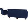 image:imageHONBAY Velvet Loveseat Sofa and Armchair Set 2 Piece Living Room Sofa Set Tufted 2Seats Sofa and Armchair Set with Wood Legs Blue