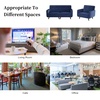 image:imageHONBAY Velvet Loveseat Sofa and Armchair Set 2 Piece Living Room Sofa Set Tufted 2Seats Sofa and Armchair Set with Wood Legs Blue