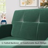 image:imageHONBAY Velvet Loveseat Sofa and Armchair Set 2 Piece Living Room Sofa Set Tufted 2Seats Sofa and Armchair Set with Wood Legs Emerald Green