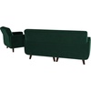 image:imageHONBAY Velvet Loveseat Sofa and Armchair Set 2 Piece Living Room Sofa Set Tufted 2Seats Sofa and Armchair Set with Wood Legs Emerald Green