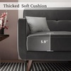 image:imageHONBAY Velvet Loveseat Sofa and Armchair Set 2 Piece Living Room Sofa Set Tufted 2Seats Sofa and Armchair Set with Wood Legs Grey