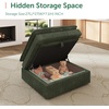 image:imageHONBAY Modern Corduroy Ottoman Module Sofa Ottoman Bench with Storage BeigeGreen