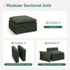image:imageHONBAY Modern Corduroy Ottoman Module Sofa Ottoman Bench with Storage BeigeGreen