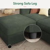 image:imageHONBAY Modern Corduroy Ottoman Module Sofa Ottoman Bench with Storage BeigeGreen