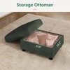 image:imageHONBAY Modern Corduroy Ottoman Module Sofa Ottoman Bench with Storage BeigeGreen