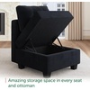 image:imageHONBAY Square Ottoman Module for Modular Sectional Sleeper Sofa Black  Storage Ottoman Footrest Seat Cube Modular DesignBlack