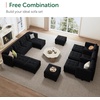 image:imageHONBAY Square Ottoman Module for Modular Sectional Sleeper Sofa Black  Storage Ottoman Footrest Seat Cube Modular DesignBlack