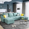 image:imageHONBAY Modern Fabric Middle Module for Modular Sofa Customizable Sectional Sofa Couch Accent Armless Chair Aqua Blue