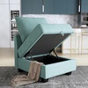 image:imageHONBAY Modern Fabric Middle Module for Modular Sofa Customizable Sectional Sofa Couch Accent Armless Chair Aqua Blue