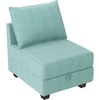image:imageHONBAY Modern Fabric Middle Module for Modular Sofa Customizable Sectional Sofa Couch Accent Armless Chair Aqua Blue