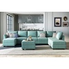 image:imageHONBAY Modern Fabric Middle Module for Modular Sofa Customizable Sectional Sofa Couch Accent Armless Chair Aqua Blue
