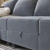 image:imageHONBAY Modern Fabric Middle Module for Modular Sofa Customizable Sectional Sofa Couch Accent Armless Chair Bluish Grey