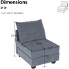 image:imageHONBAY Modern Fabric Middle Module for Modular Sofa Customizable Sectional Sofa Couch Accent Armless Chair Bluish Grey