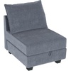 image:imageHONBAY Modern Fabric Middle Module for Modular Sofa Customizable Sectional Sofa Couch Accent Armless Chair Bluish Grey