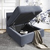 image:imageHONBAY Modern Fabric Middle Module for Modular Sofa Customizable Sectional Sofa Couch Accent Armless Chair Bluish Grey