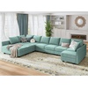 image:imageHONBAY Side Armrest Module for Modular Sofa Pair of Armrests for Sectional Modular Couch Aqua Blue