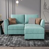 image:imageHONBAY Side Armrest Module for Modular Sofa Pair of Armrests for Sectional Modular Couch Aqua Blue