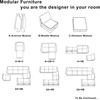 image:imageHONBAY Side Armrest Module for Modular Sofa Pair of Armrests for Sectional Modular Couch Bluish Grey