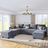 image:imageHONBAY Side Armrest Module for Modular Sofa Pair of Armrests for Sectional Modular Couch Bluish Grey